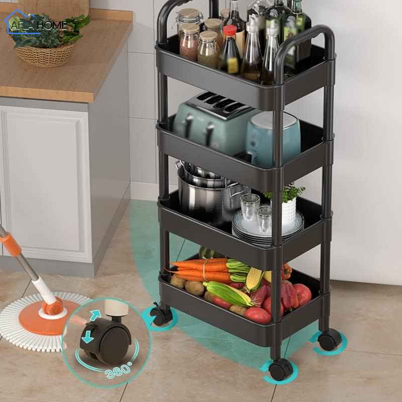 عربة تخزين بلاستيك منزليّة بعجلات