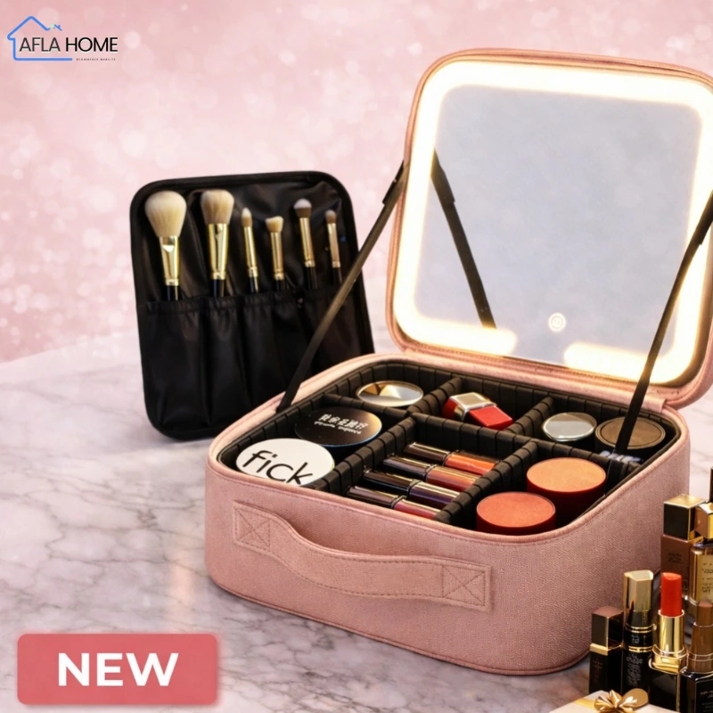 trousse à maquillage miroir LED rechargeable