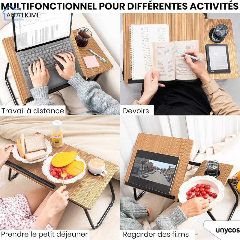 table pliable pour ordinateur portable multifonction